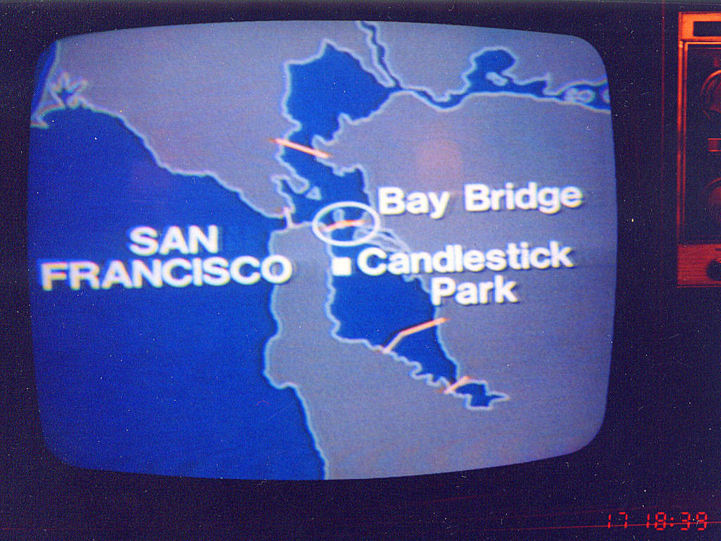 サンフランシスコ　ロマ・プリータ地震のTV報道 (CNN)　その1 1989