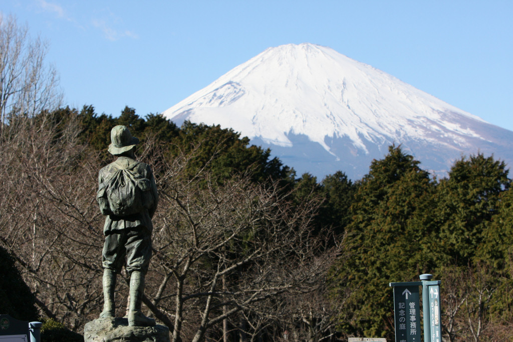 富士山を仰ぎ見る秩父宮